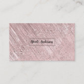 Roos Gold Pink Glitter Sparkle Glam Moderne Chic Visitekaartje (Voorkant)