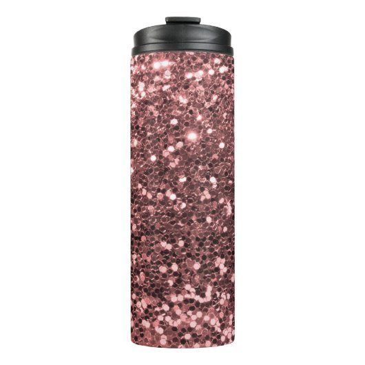 Roos Gold Pink Glitter Sparkle Thermosbeker (Voorkant)