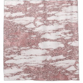 Roos Gold Pink Glitter Sparkly Marble Glam Trendy Douchegordijn (Voorkant)
