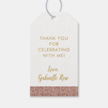 Roos Gold Pink Glitter Stripe Party Favor