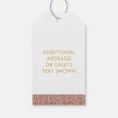 Roos Gold Pink Glitter Stripe Party Favor Cadeaulabel (Achterkant)