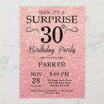 Roos Gold Pink Glitter Surprise 30th Birthday Kaart<br><div class="desc">Black and Roos Gold Pink Glitter Surprise 30th Birthday Invitation. Roos Gold Glitter Background Volwassen verjaardag. Mannen of vrouwen uitgenodigd. Elke leeftijd. Voor verdere aanpassing,  te klikken gelieve de knoop "van de Aanpassing het"en ons ontwerphulpmiddel te gebruiken om deze sjabloon te wijzigen.</div>