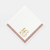 Roos Gold Pink Glitter Sweet 16 Birthday Name Servet (Hoek)