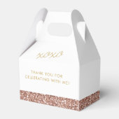 Roos Gold Pink Glitter Sweet 16 Gepersonaliseerd Bedankdoosjes (Achterkant)