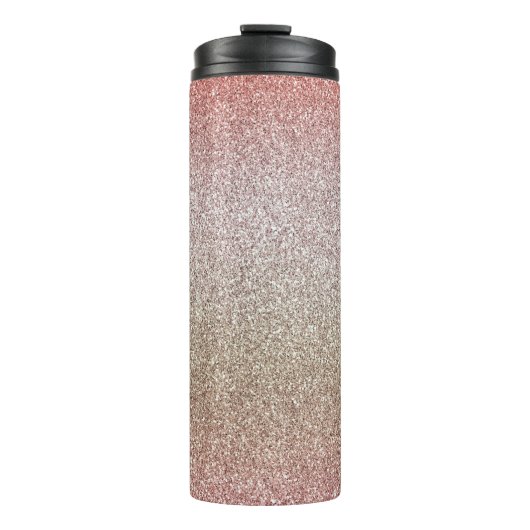 Roos Gold Pink Glitter Thermosbeker (Voorkant)