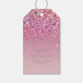 Roos Gold Pink Gold Glitter Sparkle Cadeaulabel