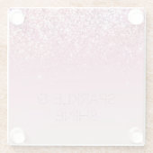 Roos Gold Pink Gold Glitter Sparkle Glazen Onderzetter (Achterkant)