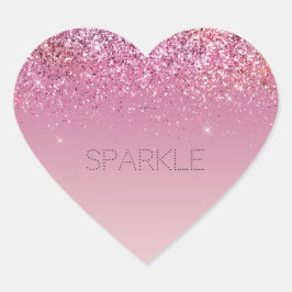 Roos Gold Pink Gold Glitter Sparkle Hart Sticker