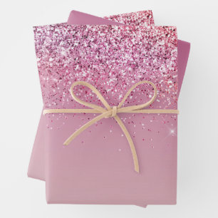 Roos Gold Pink Gold Glitter Sparkle Inpakpapier Vel