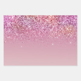 Roos Gold Pink Gold Glitter Sparkle Inpakpapier Vel