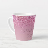 Roos Gold Pink Gold Glitter Sparkle Latte Mok (Linkerhoek)