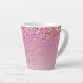 Roos Gold Pink Gold Glitter Sparkle Latte Mok (Rechterhoek)