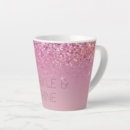 Roos Gold Pink Gold Glitter Sparkle Latte Mok (Rechterhoek)