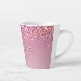 Roos Gold Pink Gold Glitter Sparkle Latte Mok