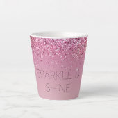 Roos Gold Pink Gold Glitter Sparkle Latte Mok (Voorkant)