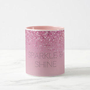 Roos Gold Pink Gold Glitter Sparkle Mok