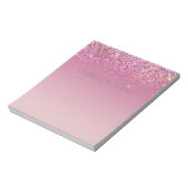 Roos Gold Pink Gold Glitter Sparkle Notitieblok (Linkerzijde)