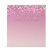 Roos Gold Pink Gold Glitter Sparkle Notitieblok (Voorkant)