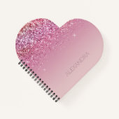 Roos Gold Pink Gold Glitter Sparkle Notitieboek (Voorkant)