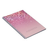 Roos Gold Pink Gold Glitter Sparkle Notitieboek (Rechterzijde)