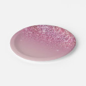 Roos Gold Pink Gold Glitter Sparkle Papieren Bordje (Gekanteld)