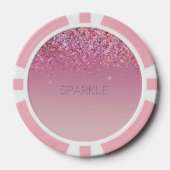 Roos Gold Pink Gold Glitter Sparkle Poker Chips (Voorkant)