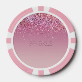 Roos Gold Pink Gold Glitter Sparkle Poker Chips