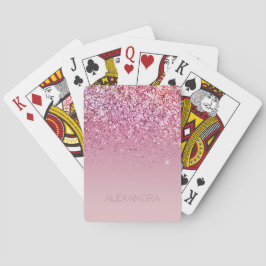 Roos Gold Pink Gold Glitter Sparkle Pokerkaarten