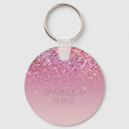 Roos Gold Pink Gold Glitter Sparkle Sleutelhanger