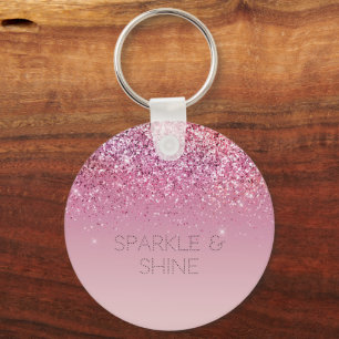 Roos Gold Pink Gold Glitter Sparkle Sleutelhanger