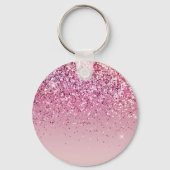 Roos Gold Pink Gold Glitter Sparkle Sleutelhanger (Achterkant)