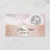 Roos Gold Pink Grey | Floral Butterfly Visitekaartje (Voorkant)