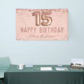 Roos Gold Pink Happy 15th Birthday Banner (Beurs)
