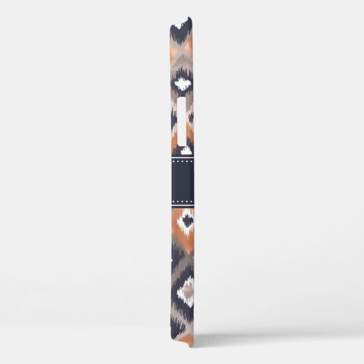 Roos Gold Pink Ikat Pattern Monogram Case-Mate iPhone Case (Achterkant / Rechts)