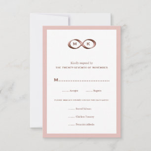 Roos Gold Pink Infinity Hand Clasp Wedding RSVP Ca