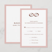 Roos Gold Pink Infinity Hand Clasp Wedding RSVP Ca (Voorkant / Achterkant)