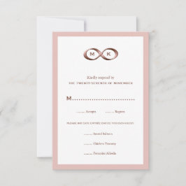 Roos Gold Pink Infinity Hand Clasp Wedding RSVP Ca Kaartje