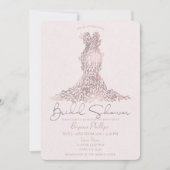 Roos Gold Pink laat glam Dress Vrijgezellenfeest Kaart (Voorkant)