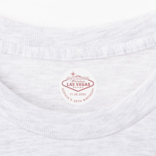 Roos Gold Pink Las Vegas Birthday Custom Favor Labels (Aangebracht)