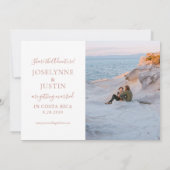 Roos Gold Pink Map Destination Travel Weddenschap  Save The Date (Achterkant)