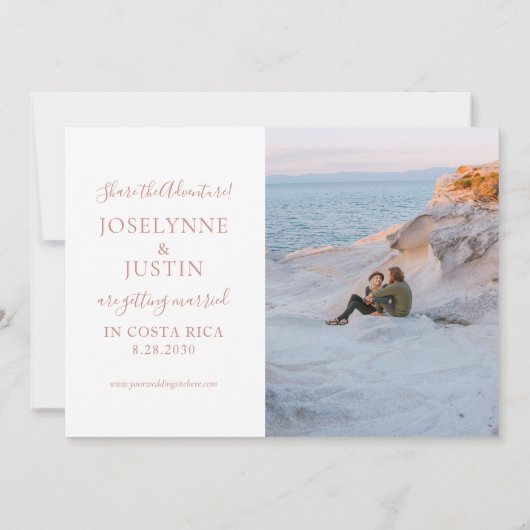 Roos Gold Pink Map Destination Travel Weddenschap Save The Date (Achterkant)