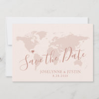 Roos Gold Pink Map Destination Travel Weddenschap 