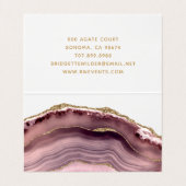 Roos Gold Pink Marble Agate Event Planner Square B Visitekaartje (Binnenkant ongevouwen)