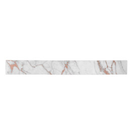 Roos Gold Pink Marble Carrara White - wit Satijnen Lint