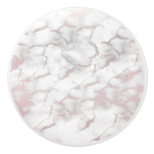 Roos Gold Pink Marble Modern Chic Trendy Keramische Knop