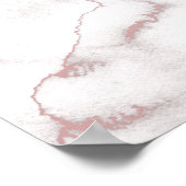 Roos Gold Pink Marble Modern Chic Trendy Party Poster (Hoek)