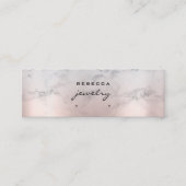 Roos Gold Pink Marble Script Earning-weergavekaart Mini Visitekaartje (Voorkant)