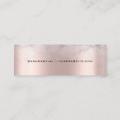 Roos Gold Pink Marble Script Earning-weergavekaart Mini Visitekaartje (Achterkant)