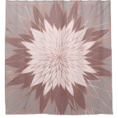 Roos Gold Pink Mauve Hand Drawn Flower Art Douchegordijn (Voorkant)