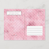 Roos Gold Pink Mermaid Tail Pool Marmer Birthday Uitnodiging Briefkaart (Achterkant)